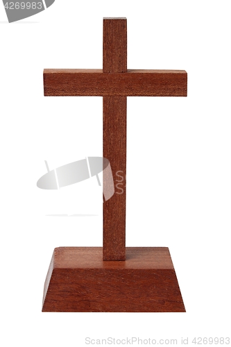 Image of Wooden cross on white