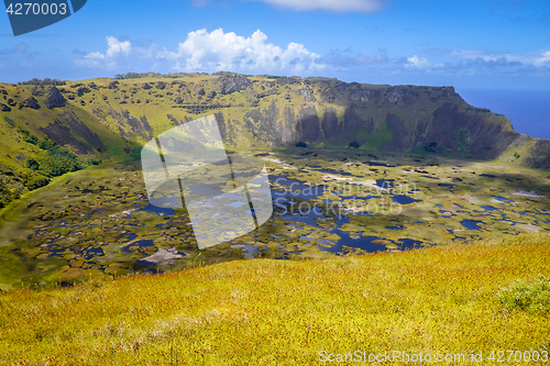 Image of Rano Kau volcano crater in Easter Island