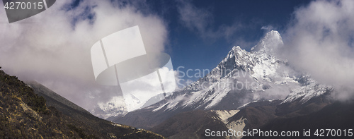 Image of Ama dablam summit Everest base camp trek in Himalayas