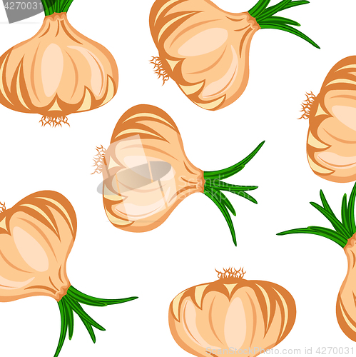 Image of Vector seamless pattern with hand drawn onions