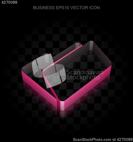 Image of Business icon: Crimson 3d Folder made of paper, transparent shadow, EPS 10 vector.