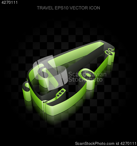 Image of Travel icon: Green 3d Bus made of paper, transparent shadow, EPS 10 vector.