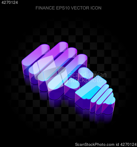 Image of Finance icon: 3d neon glowing Energy Saving Lamp made of glass, EPS 10 vector.
