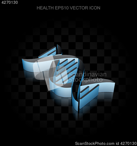 Image of Healthcare icon: Blue 3d DNA made of paper, transparent shadow, EPS 10 vector.