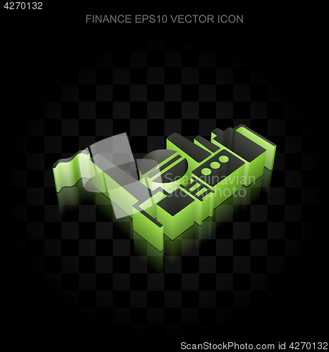 Image of Business icon: Green 3d Oil And Gas Indusry made of paper, transparent shadow, EPS 10 vector.