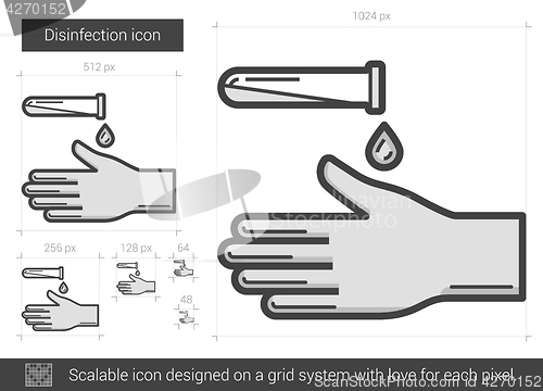 Image of Disinfection line icon.