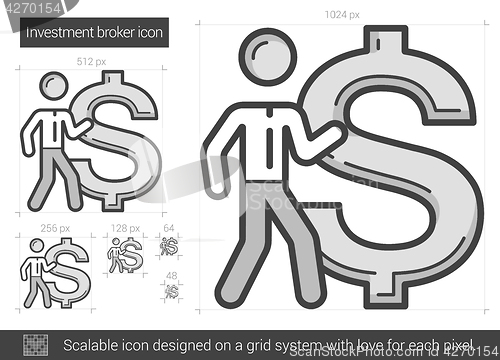 Image of Investment broker line icon.