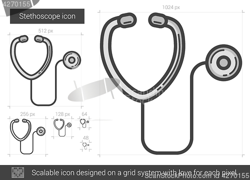 Image of Stethoscope line icon.