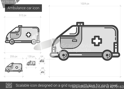 Image of Ambulance car line icon.