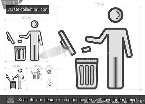Image of Waste collection line icon.
