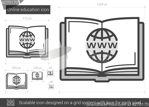 Image of Online education line icon