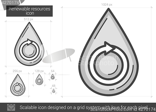 Image of Renewable resources line icon.