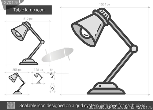 Image of Table lamp line icon.