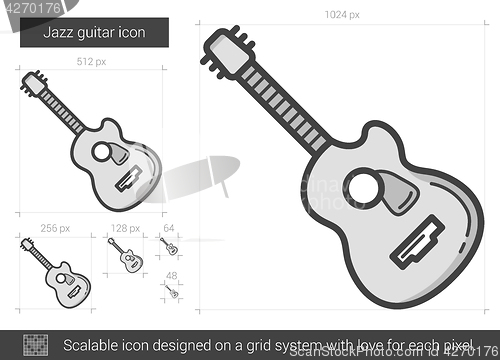 Image of Jazz guitar line icon.