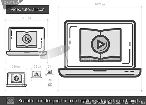 Image of Video tutorial line icon.