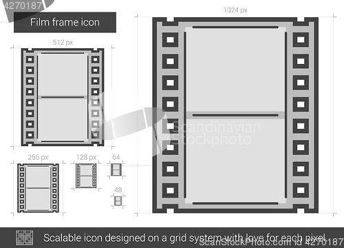 Image of Film frame line icon.