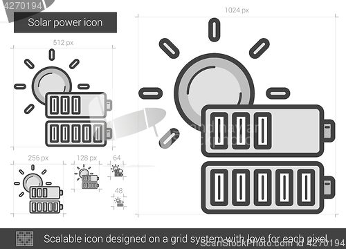 Image of Solar power line icon.