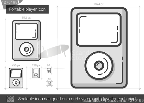 Image of Portable player line icon.