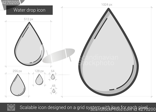 Image of Water drop line icon.