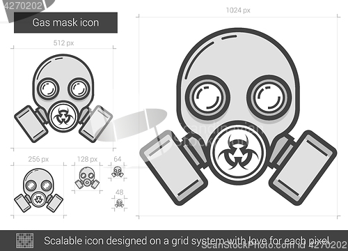 Image of Gas mask line icon.