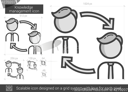 Image of Knowledge managment line icon.