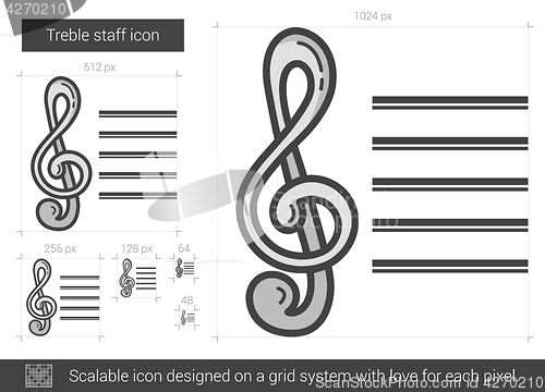 Image of Treble staff line icon.