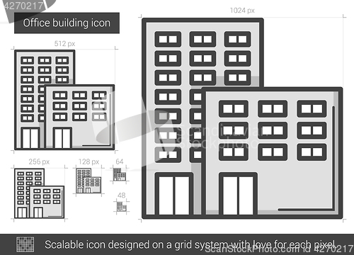 Image of Office building line icon.