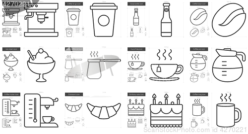 Image of Junk food line icon set.