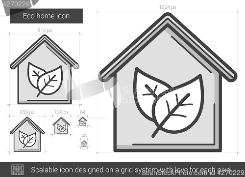 Image of Eco home line icon.