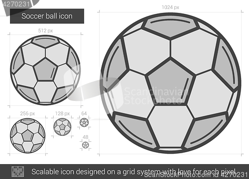 Image of Soccer ball line icon.
