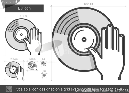 Image of DJ line icon.