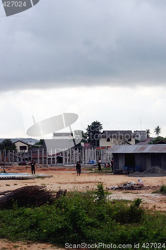 Image of PHUKET - JULY 8: Burmese people work on a construction site July