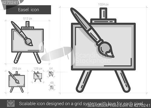 Image of Easel line icon.