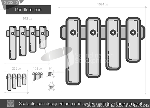 Image of Pan flute line icon.