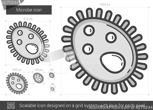 Image of Microbe line icon.