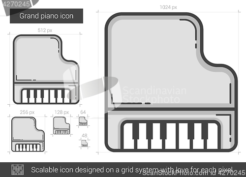 Image of Grand piano line icon.