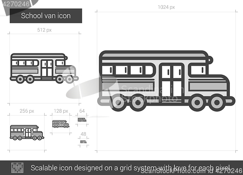 Image of School van line icon.