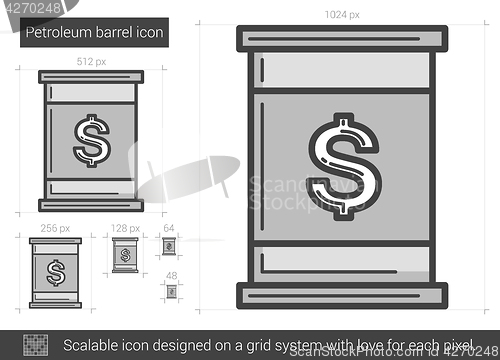 Image of Petroleum barrel line icon.