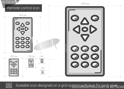 Image of Remote control line icon.