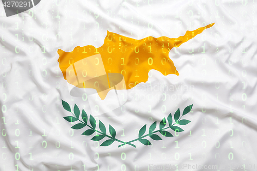 Image of Binary code with Cyprus flag, data protection concept