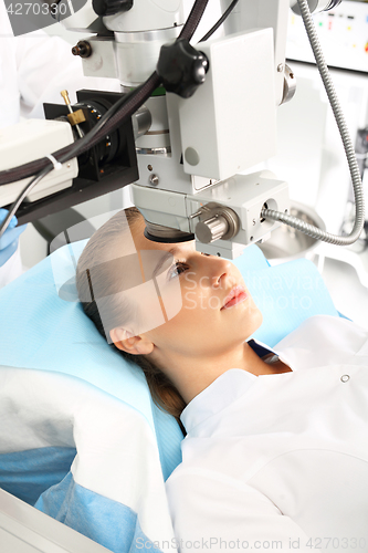 Image of Eye surgery. The operation to remove a cataract