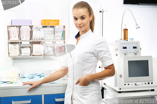 Image of The anesthetist, preparing for surgery.