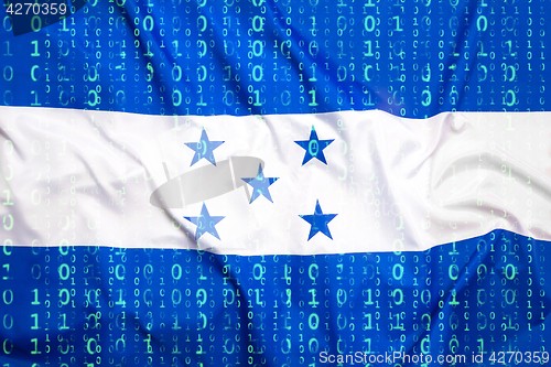 Image of Binary code with Honduras flag, data protection concept