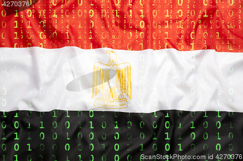 Image of Binary code with Egypt flag, data protection concept