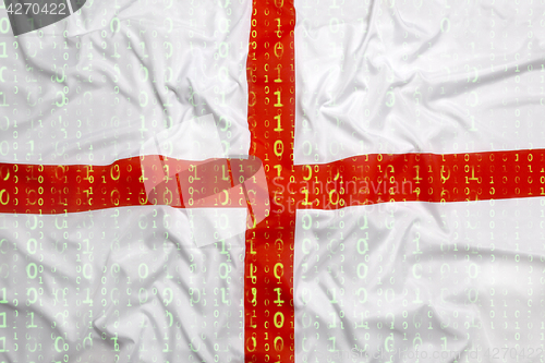 Image of Binary code with England flag, data protection concept