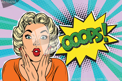 Image of oops pop art blond woman