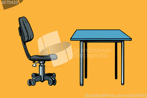 Image of office chair and table