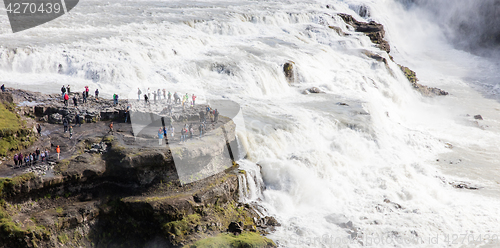 Image of ICELAND - July 26, 2016: Icelandic Waterfall Gullfoss