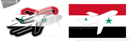 Image of Nation flag - Airplane isolated - Syria