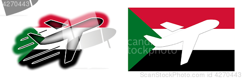 Image of Nation flag - Airplane isolated - Sudan